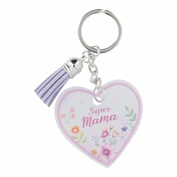 Schlüsselanhänger Herz, Super Mama