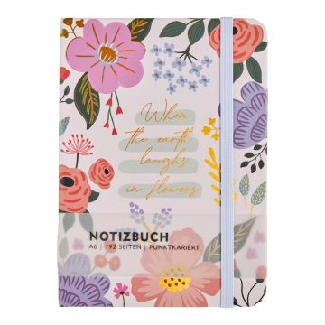 Notizbuch Floral, A6, weiß