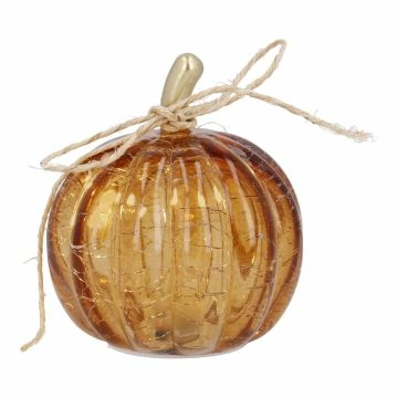 LED-Kürbis Craquele, orange, 9 cm