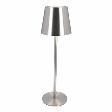LED-Tischlampe Akku, silber, 37 cm