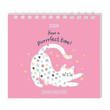 Mini-Tischkalender 2026, Purrfect Time