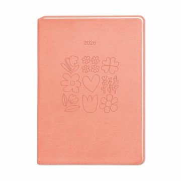 Terminplaner Lederlook, 2026, peach