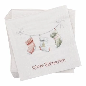 Servietten Weihnachten, Strumpf, 20 Stück