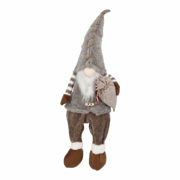 Wichtel-Figur mit Sack, braun, 58 cm