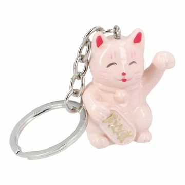 Schlüsselanhänger Katze mit Faust, rosa
