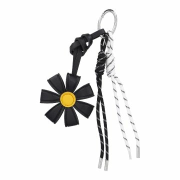 Taschenanhänger Blume, schwarz