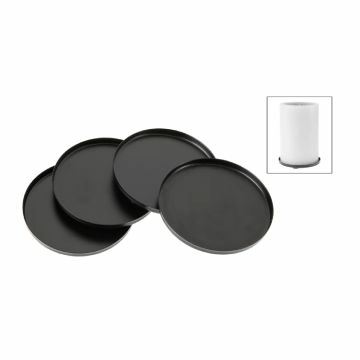 4er Set Kerzenuntersetzer, schwarz