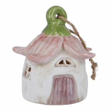 Anhänger LED-Blütenhaus, pink, 13 cm