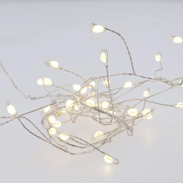 LED-Cluster-Lichterkette, silber, 40er