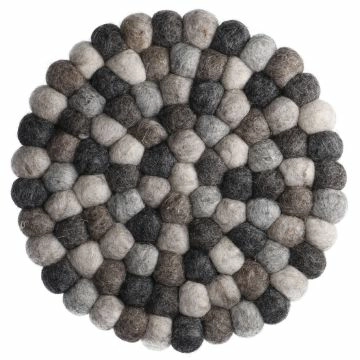 Untersetzer Filzkugeln, grau-gemixt, 20 cm