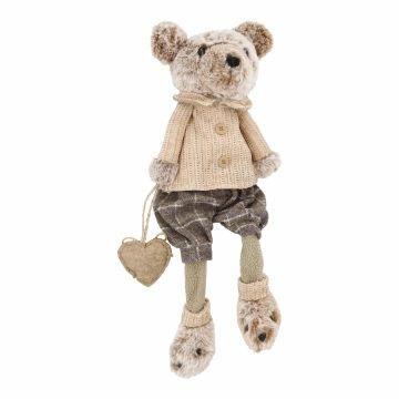 Deko-Bär mit Geschenk, braun, 46 cm