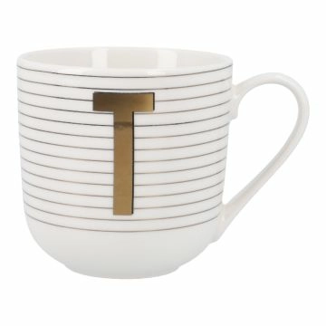 Becher Buchstabe/Streifen, T, 450 ml