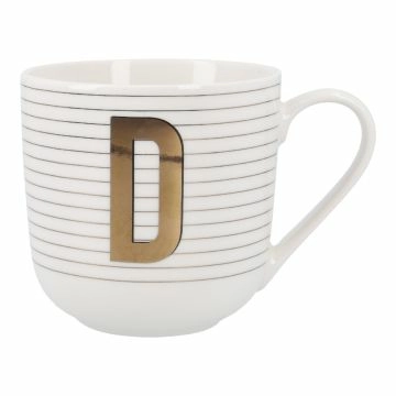 Becher Buchstabe/Streifen, D, 450 ml