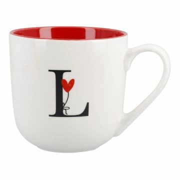Becher Buchstabe/Ballon, L/innen rot, 450 ml
