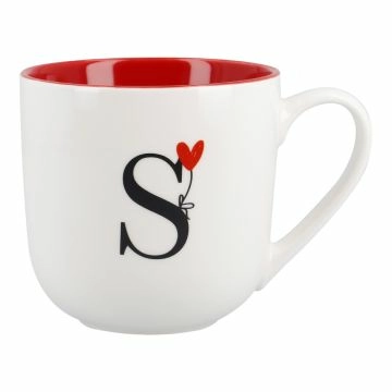 Becher Buchstabe/Ballon, S/innen rot, 450 ml