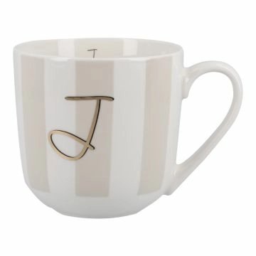 Becher Buchstabe/Streifen/breit, J, 450 ml