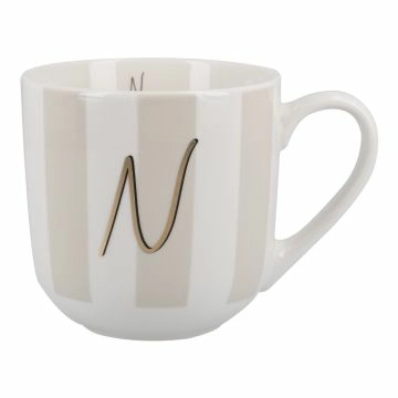Becher Buchstabe/Streifen/breit, N, 450 ml