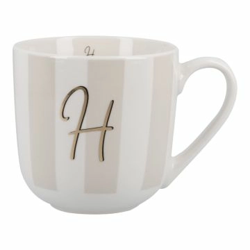 Becher Buchstabe/Streifen/breit, H, 450 ml