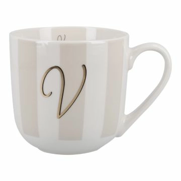 Becher Buchstabe/Streifen/breit, V, 450 ml