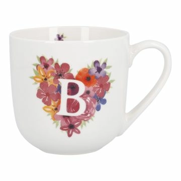 Becher Buchstabe/Flower-Herz, B, 450 ml