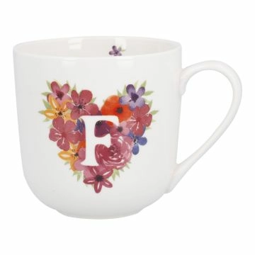 Becher Buchstabe/Flower-Herz, F, 450 ml