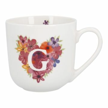 Becher Buchstabe/Flower-Herz, G, 450 ml