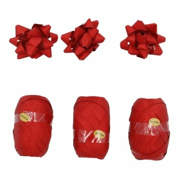 Geschenkband-Set Glitter, rot, 6-teilig