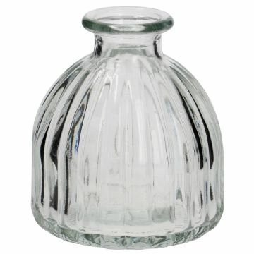 Mini-Vase Rillen, halbrund, 8 x 8.5 cm