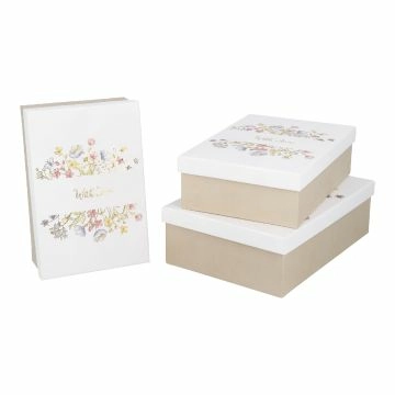 3er Set Geschenkkarton Blumen-Prägung, With Love