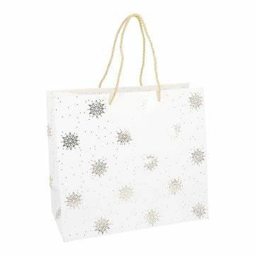 Geschenktüte Prägung, Schneeflocke/creme, 26 x 23 cm