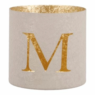 Teelichthalter Buchstabe, M/beige, 7.8 x 7.5 cm