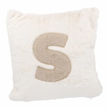 Kissen Buchstabe, S/creme, 30 x 30 cm
