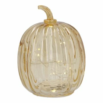 LED-Kürbis Glas, gelb, 14.5 cm