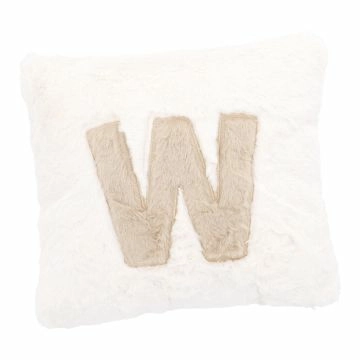 Kissen Buchstabe, W/creme, 30 x 30 cm