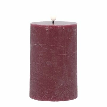 LED-Kerze Rustik, bordeaux, 7.5 x 14.5 cm