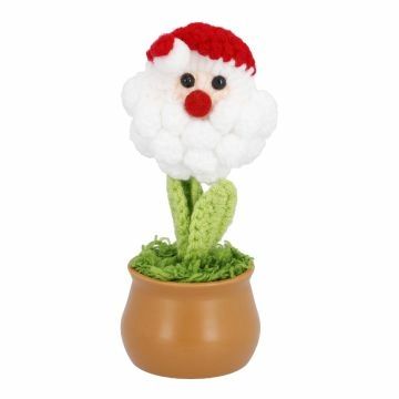 Häkel-Figur im Topf, Xmas/Weihnachtsmann, 14 cm