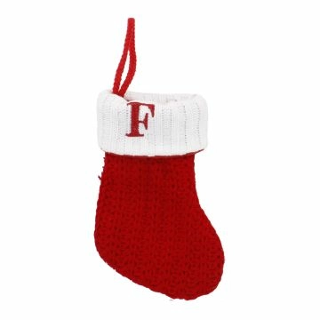 Nikolausstiefel Buchstabe, Strick, F, 18 cm