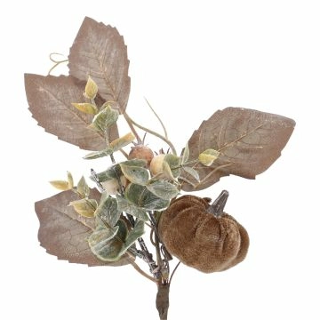 Deko-Stecker Samt-Kürbis, dunkelbraun, 24 cm