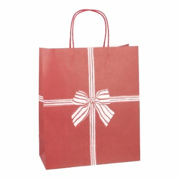 Geschenktüte Schleife, rot, 27 x 32 cm