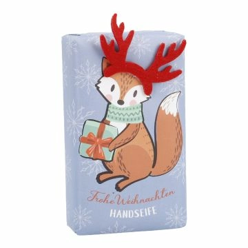 Seife mit Deko, Weihnachten, Fuchs/Geweih, 150 g