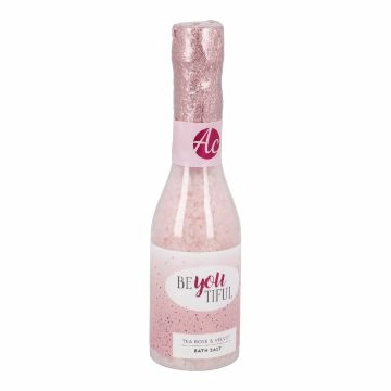 Badesalz in Sektflasche, Glitter/rosa, 130 g