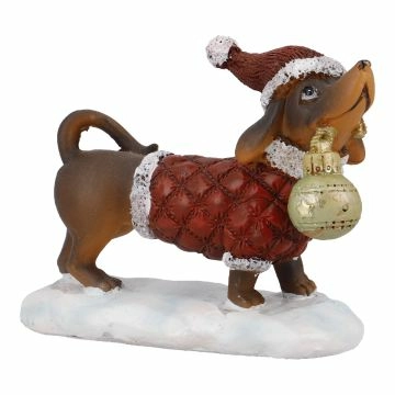 Deko-Hund Weihnachten, Kugel, 12 cm