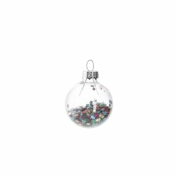 Mini-Kugel Schneeball, Flitter, 4 cm