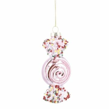 Anhänger Fancy, bunt, Bonbon/rosa Streusel, 10.5 cm