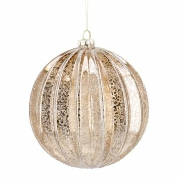 Kugel Relief, Rillen/braun/transparent, 15 cm