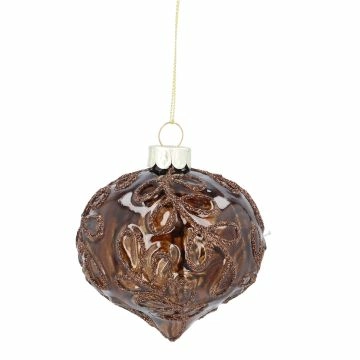 Anhänger Relief-Zwiebel, braun, 8 cm