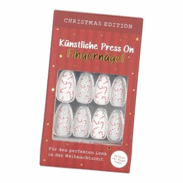 Fingernägel Weihnachten, Zuckerstange