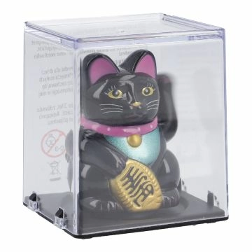 Winkekatze Solar, schwarz, Höhe 6.5 cm