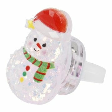 Fingerring Weihnachten LED, Schneemann