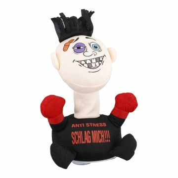 Antistress-Figur zum Boxen, schwarz/rot